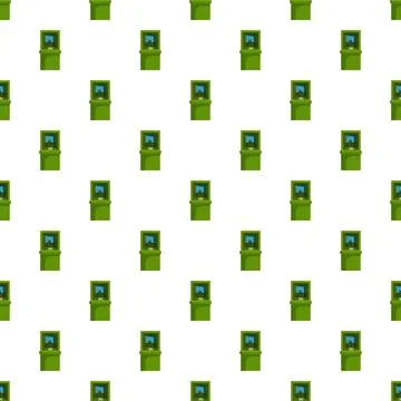 Green automatic teller machine pattern showing financial operations 스톡 일러스트