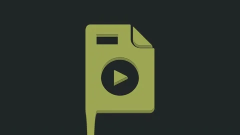 Green AVI file document. Download avi button icon isolated on black background Stock Footage 235586987