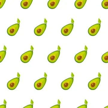 Green avocado geometric vegetable seamless pattern a Stock Illustration