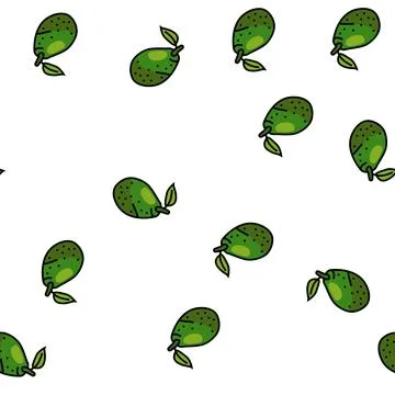 Green avocado leaf vector seamless pattern Stock Illustration