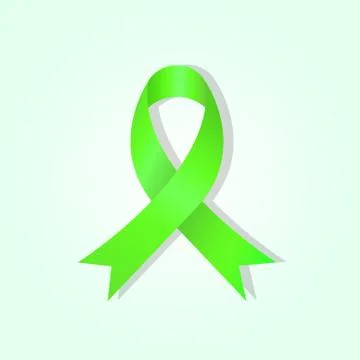 Green awareness ribbon on green glow background Stock Illustration