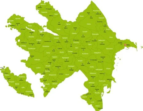 Green Azerbaijan map Stock Illustration