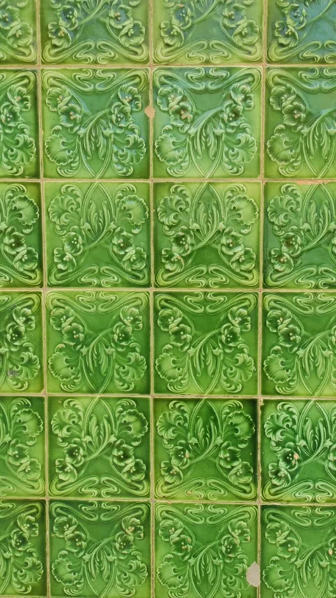 Green azulejo tiles Stock Footage 336629313