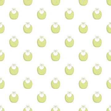 Green baby bibs seamless pattern for nursery decor Stock Illustration
