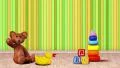 Green Baby room with toys HD Footage