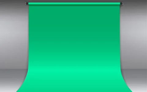 Green backdrop in the studio room Stock Illustration