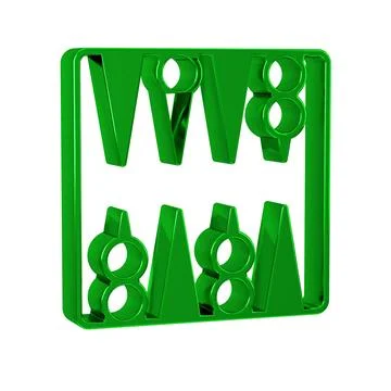 Green Backgammon board icon isolated on transparent background. Illustrazione stock
