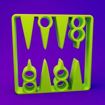 Green Backgammon board icon isolated on purple-blue background. Minimalism .. Stock Illustration