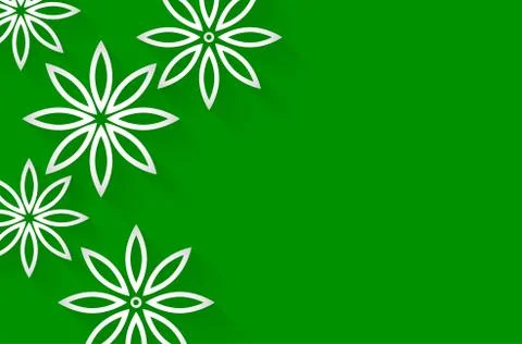 Green background with abstract flowers Stock Illustration