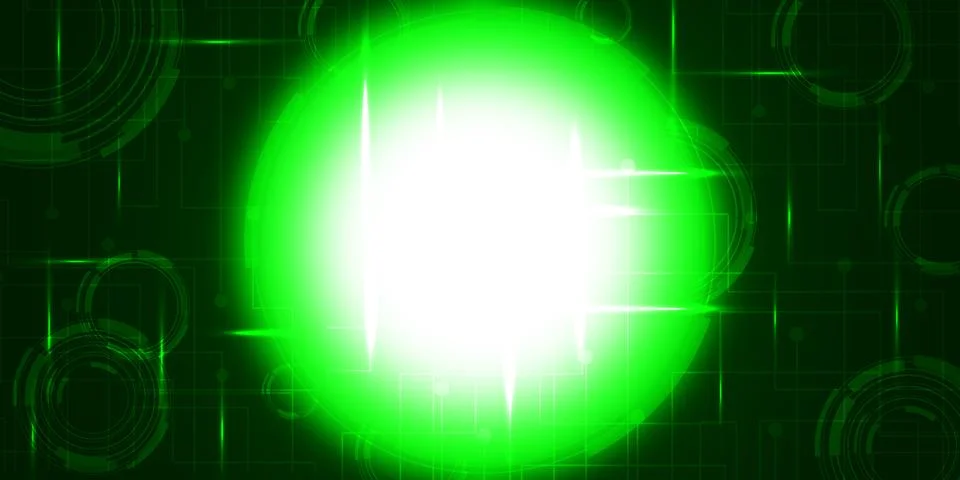 Green Background abstract with lighting lines digital concept Stock Illustration