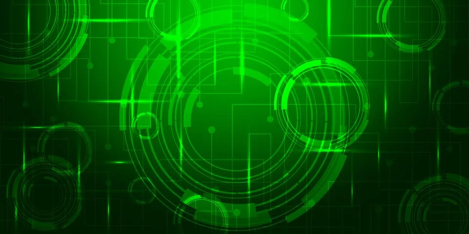 Green Background abstract with lighting lines digital concept Stock Illustration