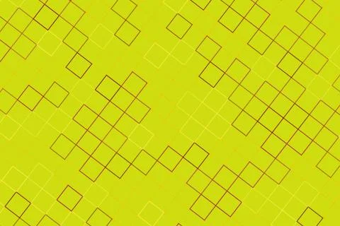 Green background with abstract orange square lines pattern イラスト素材