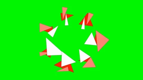 Green background and multiple moving triangles Video stock 103443495
