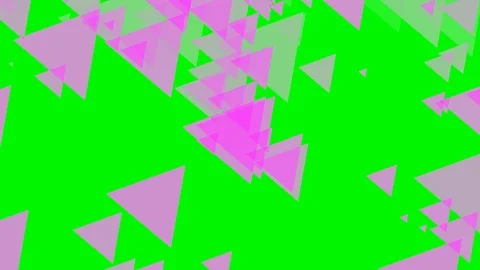 Green background and multiple moving triangles Stock Footage 112366270