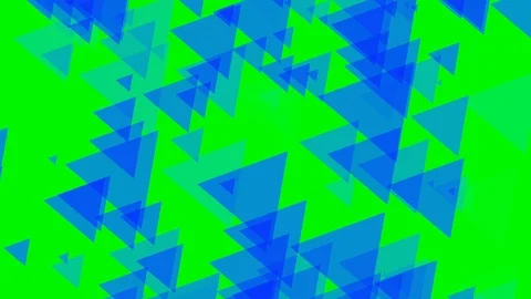 Green background and multiple moving triangles Stock Footage 112923725