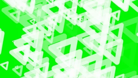 Green background and multiple moving triangles Stock Footage 113391633