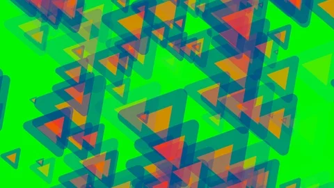 Green background and multiple moving triangles Stock Footage 113393859