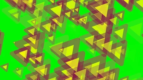 Green background and multiple moving triangles Stock Footage 113395642