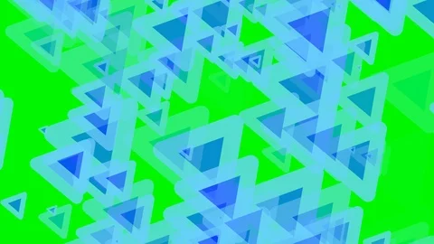 Green background and multiple moving triangles Video stock 113399396