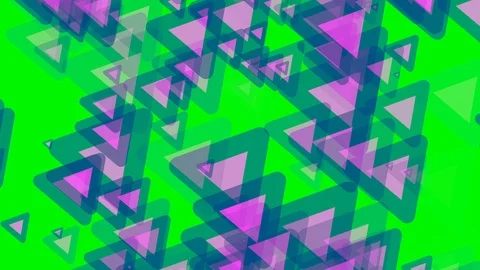 Green background and multiple moving triangles Video stock 113401894