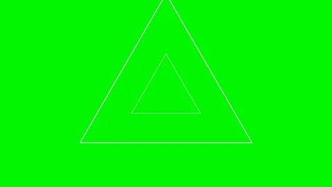 Green background and multiple moving triangles, Zoom in and out repeatedly Video stock 113777916