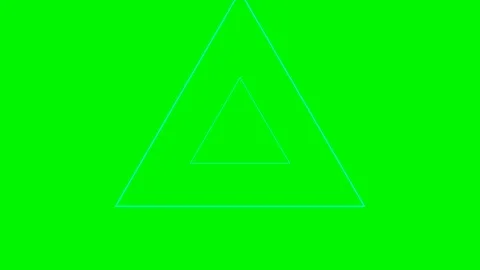 Green background and multiple moving triangles, Zoom in and out repeatedly Stock Footage 113780858
