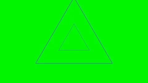 Green background and multiple moving triangles, Zoom in and out repeatedly Stock Footage 113781358
