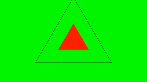 Green background and multiple moving triangles, Zoom in and out repeatedly Stock Footage 114149403