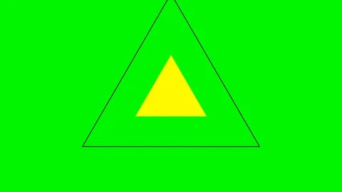 Green background and multiple moving triangles, Zoom in and out repeatedly Stock Footage 114153590