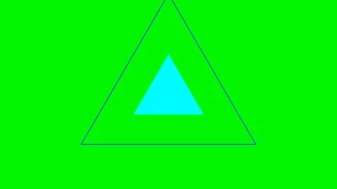 Green background and multiple moving triangles, Zoom in and out repeatedly Stock Footage 114155112