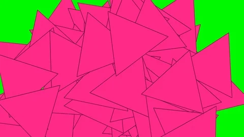Green background and multiple moving triangles Stock Footage 122143464