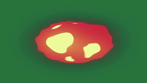 A green background and an orange object on ball of fire red apple green screen Stockbeeldmateriaal 335681400