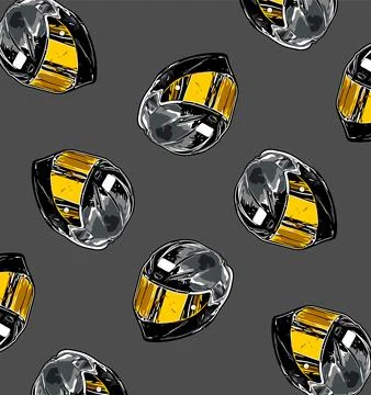 Green background black helmet pattern Stock Illustration