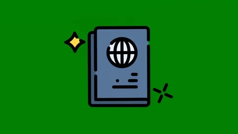 Green background black icon book an arrow sticking out bookmark topglobe light Stock Footage 314066756