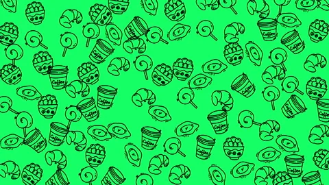 Green background with black outlines suitable for nature, art, abstract concepts Video stock 333811317
