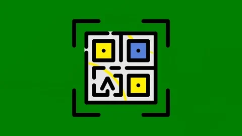 Green background black square yellow squares ancomputer screen green screen Stock Footage 314067440