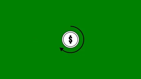Green background black white logo screen dollar symbol lock middle center eye Stock Footage 314063662