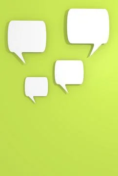 Green background with blank speech bubbles and space for text イラスト素材