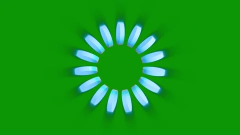 Green background blue lights flower ring screen circle green screen animated Stock Footage 314065096