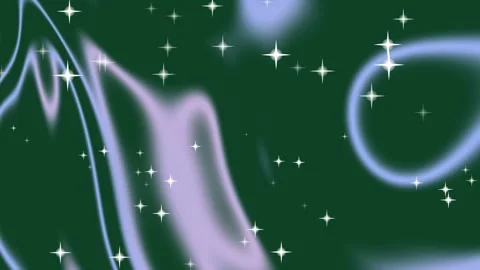 Green background with blue wavy patterns and white stars 스톡 동영상 331647673