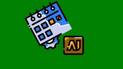 Green background blue white building robot map computer refrigerator sitting Stock Footage 314063872