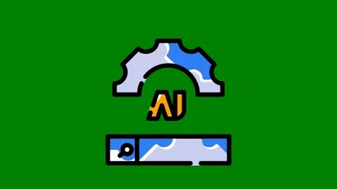 Green background blue white logo map letter e green screen animated chromakey Stock Footage 314063885