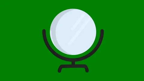 Green background border ball egg sitting top black stand mirror golf the middle Vídeos de archivo 314067345