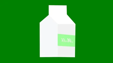 Green background border bottle milk object green screen animated chromakey Stock Footage 314067344