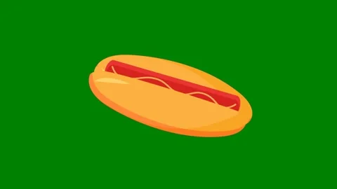 Green background border computer mouse hot dog hotdog yellow object green screen Stock Footage 314067148