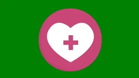 Green background border heart the middle screen cross red dot an egg green Stock Footage 314067107