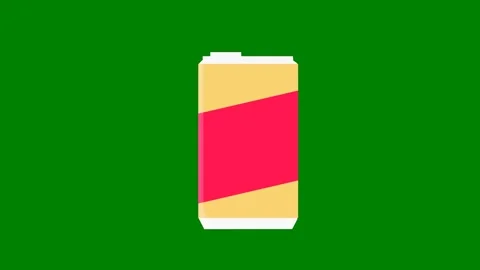 Green background border the letter i can soda square middle green screen Stock Footage 314067642