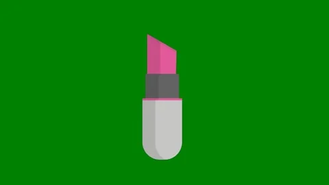 Green background border the letter u pill pink lipstick screen tube green screen Stock Footage 314067235
