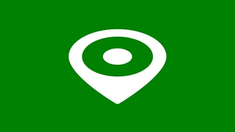 Green background border map pointer icon pin green screen animated chromakey Stock Footage 314067255