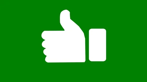 Green background border phone thumbs up icon button green screen animated Video stock 314067231